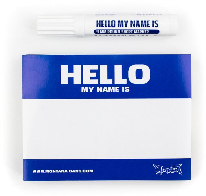 Writers Stuff - Hello My name is… 100 pcs stickers+marker blue 